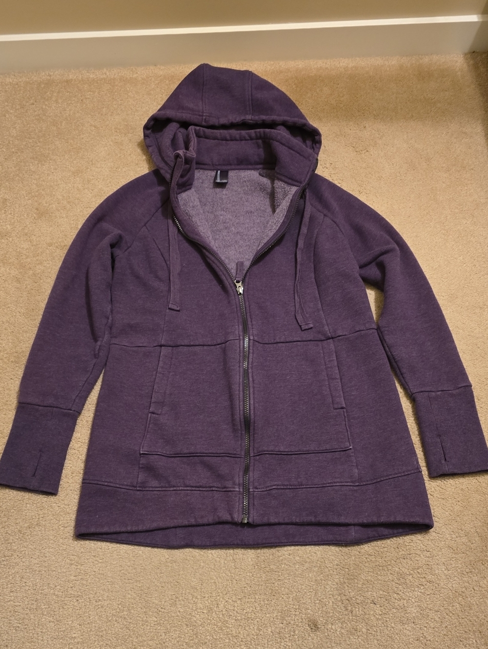 Mondetta Purple Full-Zip Longline Active Hoodie Jacket - Size L